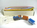 MIB Tolato Mozdony Train Locomotive Boxcars Tin Wind Up